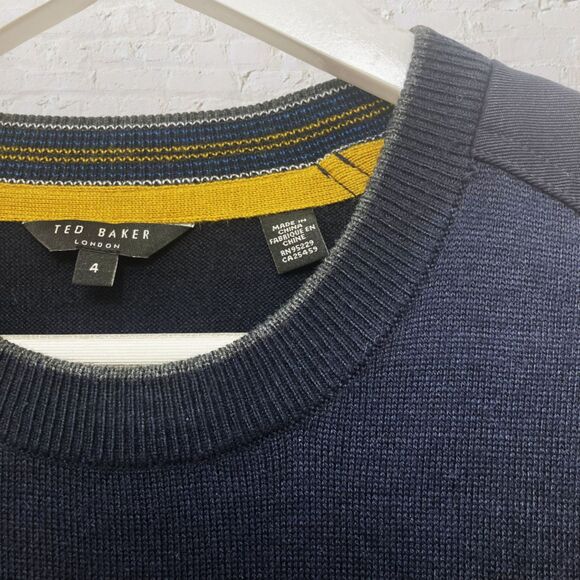 Ted Baker London Saysay Crew Neck Sweater Navy Black Size 4 - Picture 8 of 16